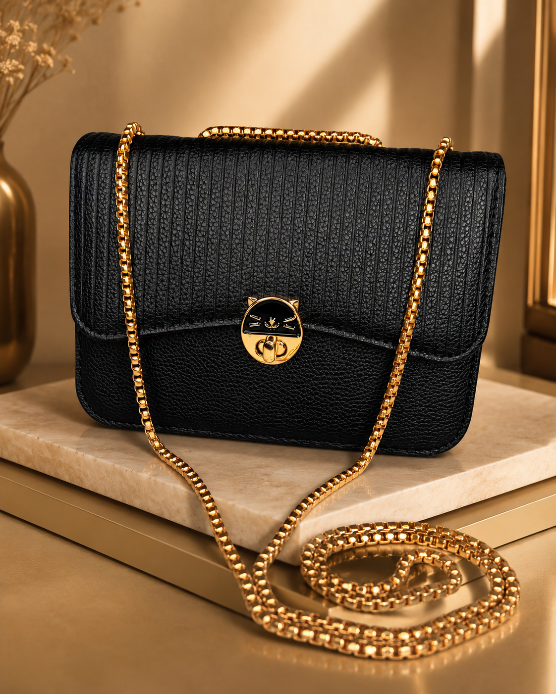 Cartera cat black