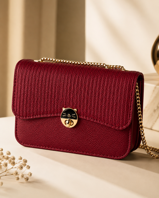 Cartera cat burgundy